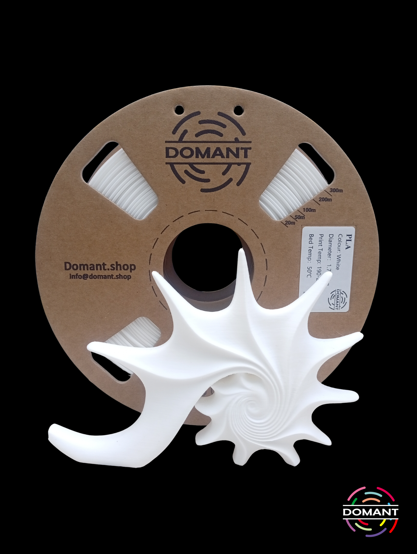 Filamento PLA Blanco 1.75mm 1kg | Ideal para Prototipos y Pintado | DOMANT