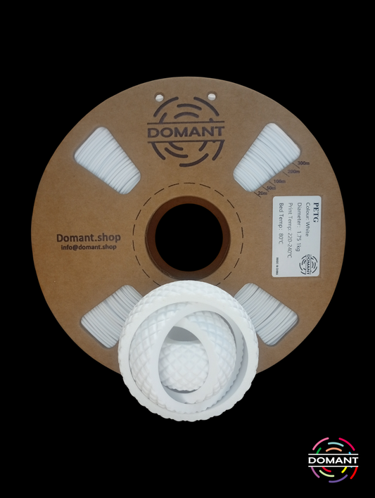 Filamento PETG Blanco 1.75mm 1kg | Alta Resistencia y Acabado Limpio | DOMANT