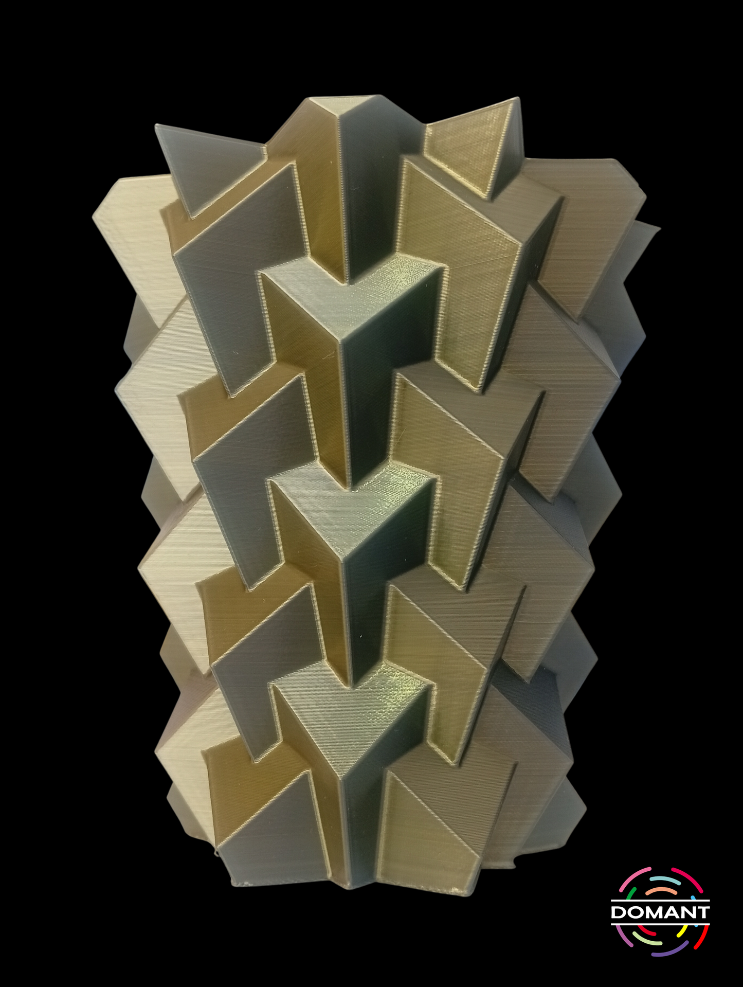 PLA Seda Dualcolor Dorado/Negro | Filamento 3D Bicolor Efecto Seda 1.75mm 1kg DOMANT