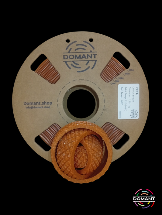 Filamento PETG Marrón 1.75mm 1kg | Alta Resistencia y Acabado Natural | DOMANT