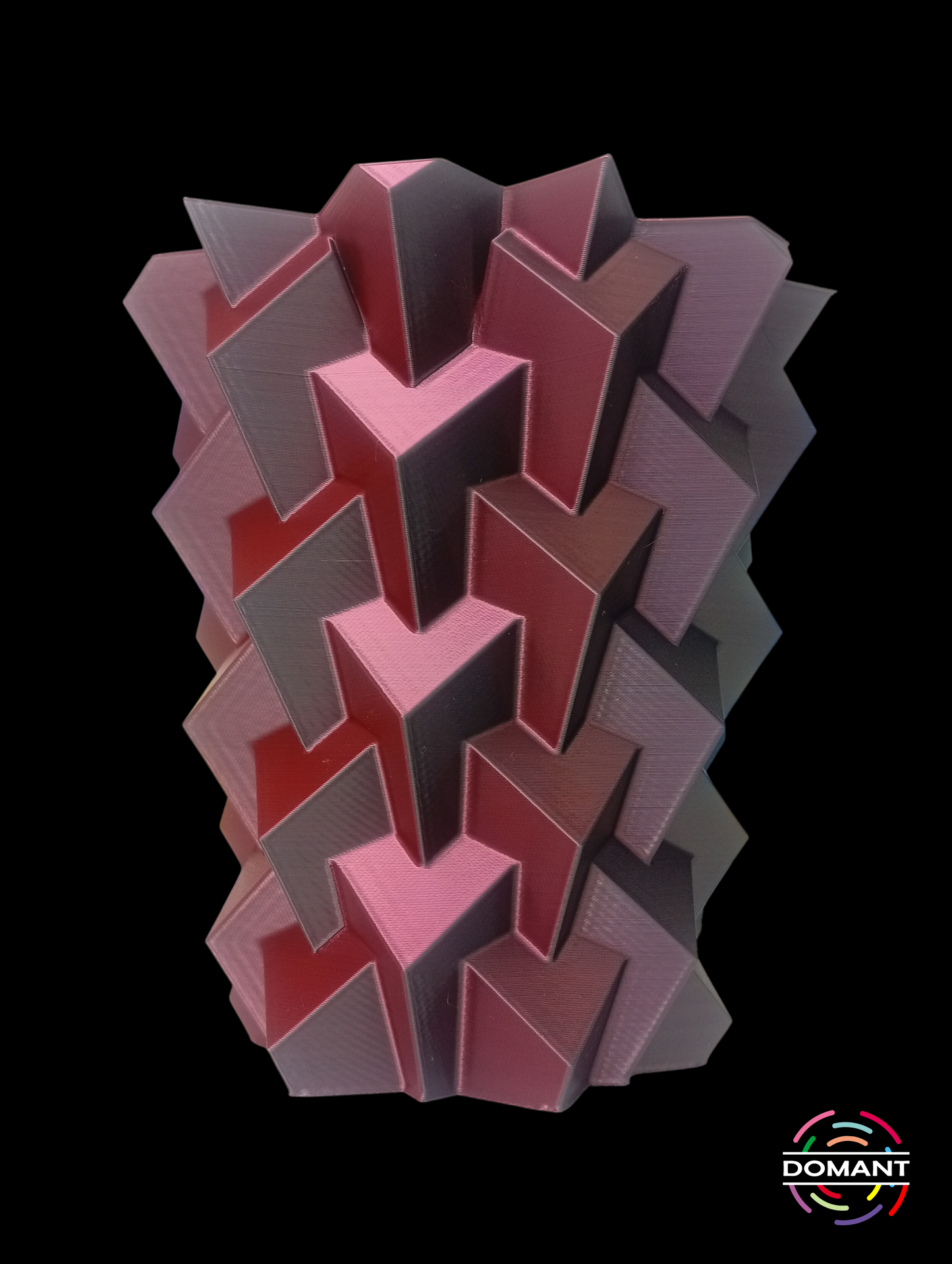 PLA Seda Dualcolor Negro/Rojo | Filamento 3D Bicolor Efecto Seda 1.75mm 1kg DOMANT