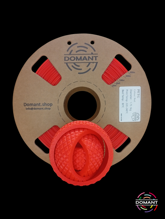 Filamento PETG Rojo 1.75mm 1kg | Alta Resistencia y Color Intenso | DOMANT