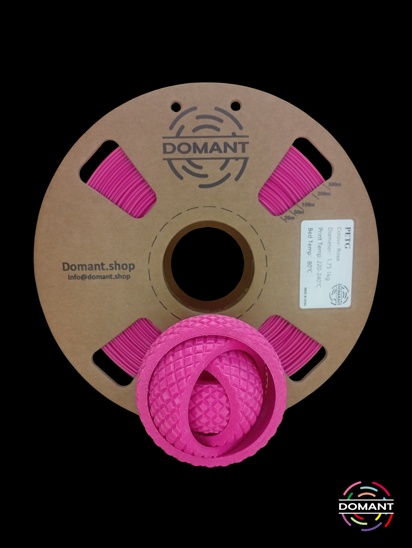 Filamento PETG Rosa 1.75mm 1kg | Alta Resistencia y Acabado Suave | DOMANT