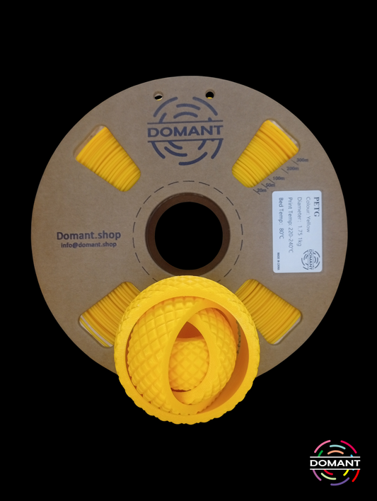 Filamento PETG Amarillo 1.75mm 1kg | Alta Resistencia y Color Intenso | DOMANT