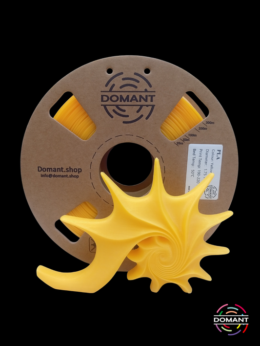 Filamento PLA Amarillo 1.75mm 1kg | Alta Visibilidad para Piezas Funcionales | DOMANT