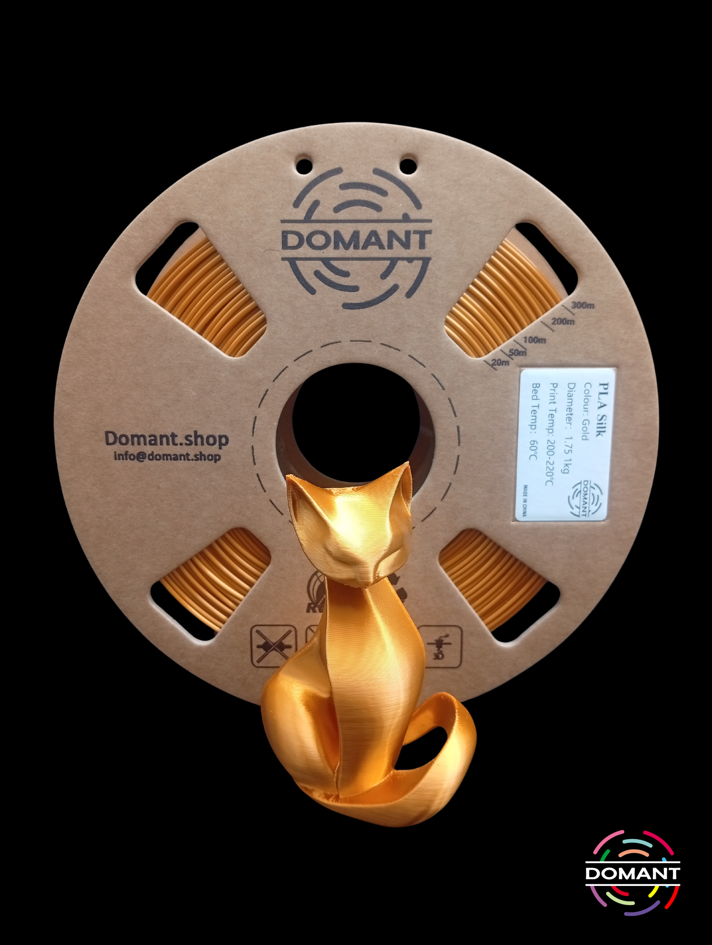 PLA-SEDA Color Dorado - 1,75mm 1 kg / +-0.02mm