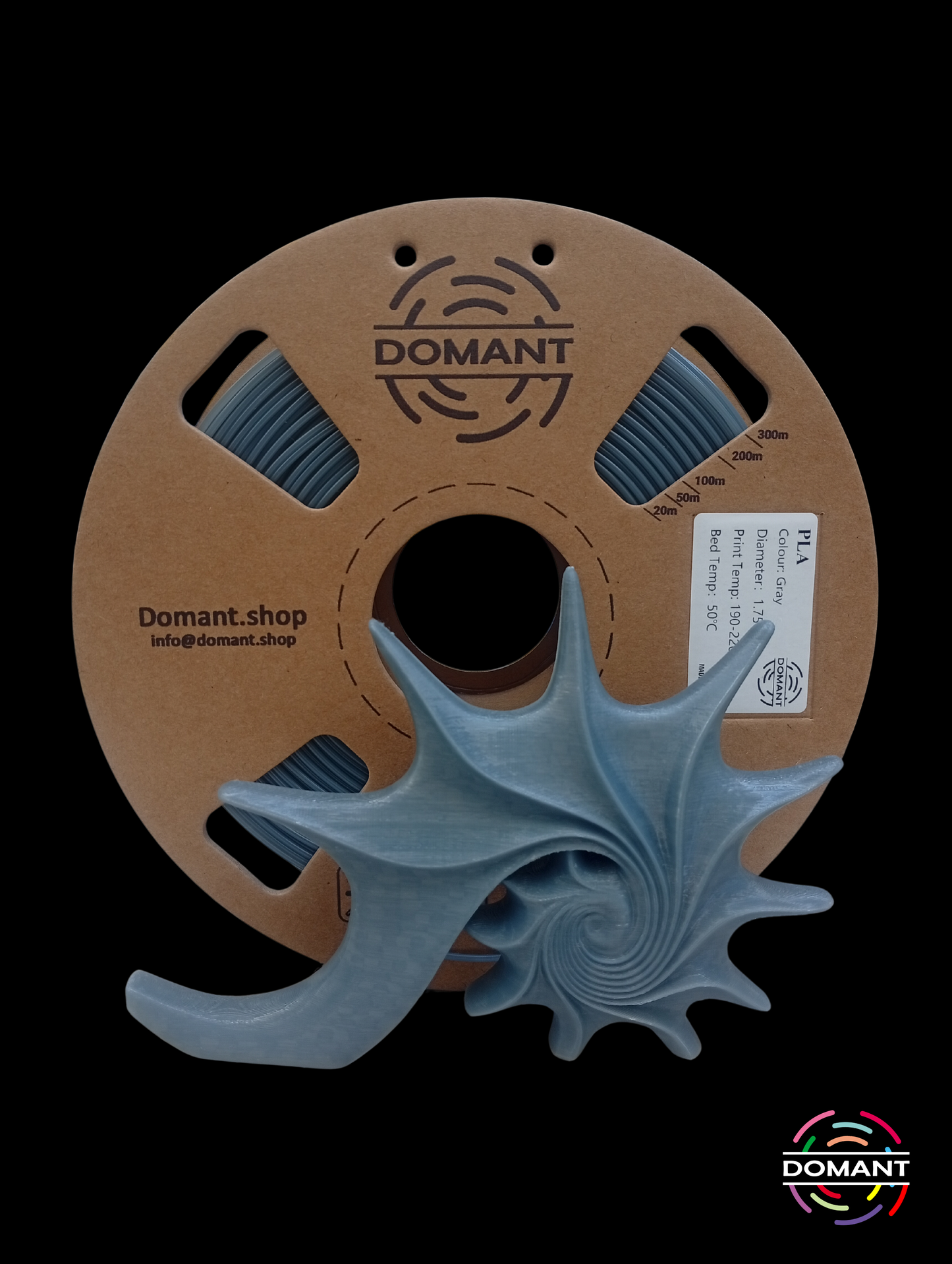 Filamento PLA Gris 1.75mm 1kg | Acabado Técnico para Prototipos Realistas | DOMANT
