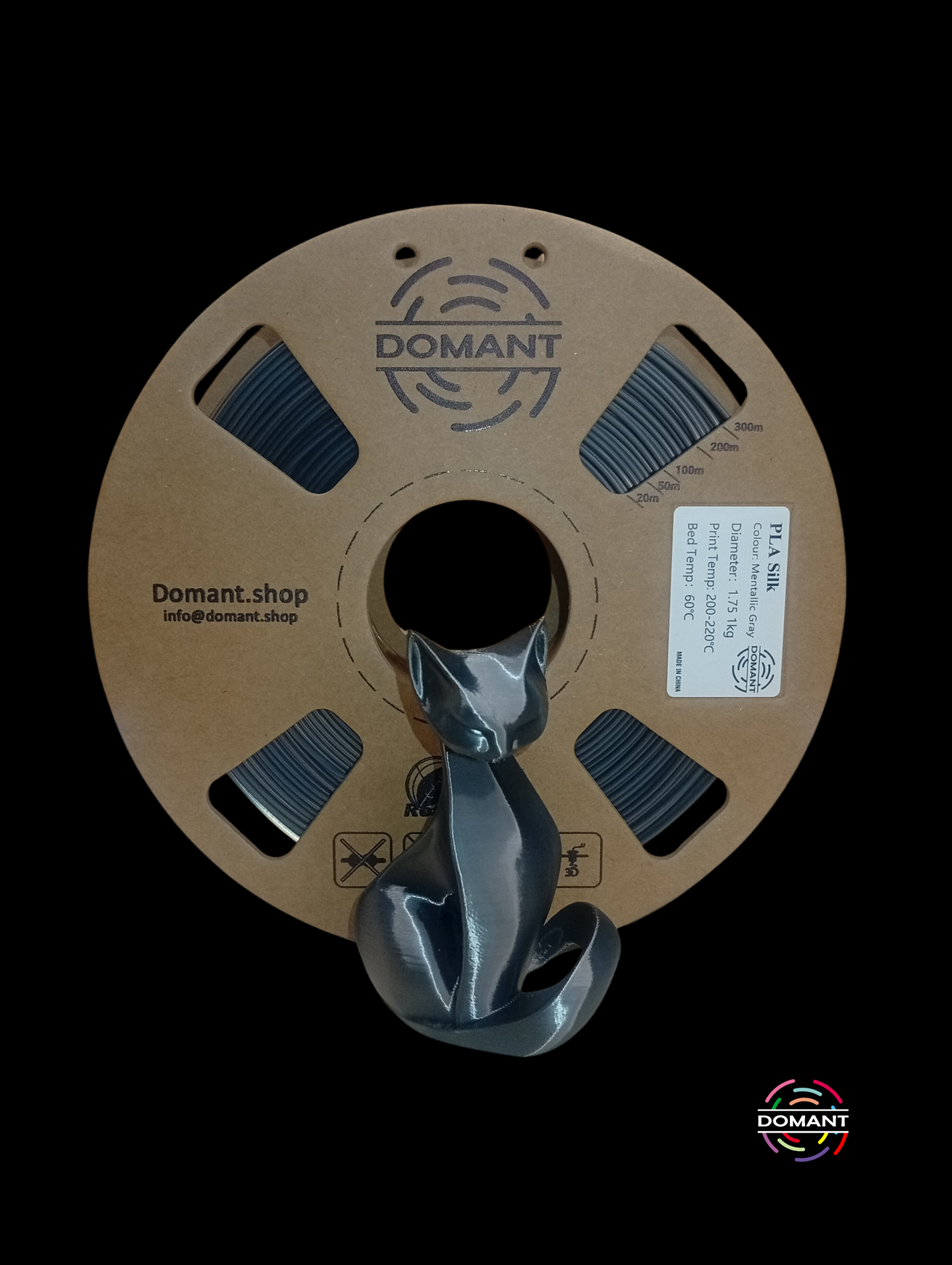 PLA-SEDA Color Gris Metálico - 1,75mm 1 kg