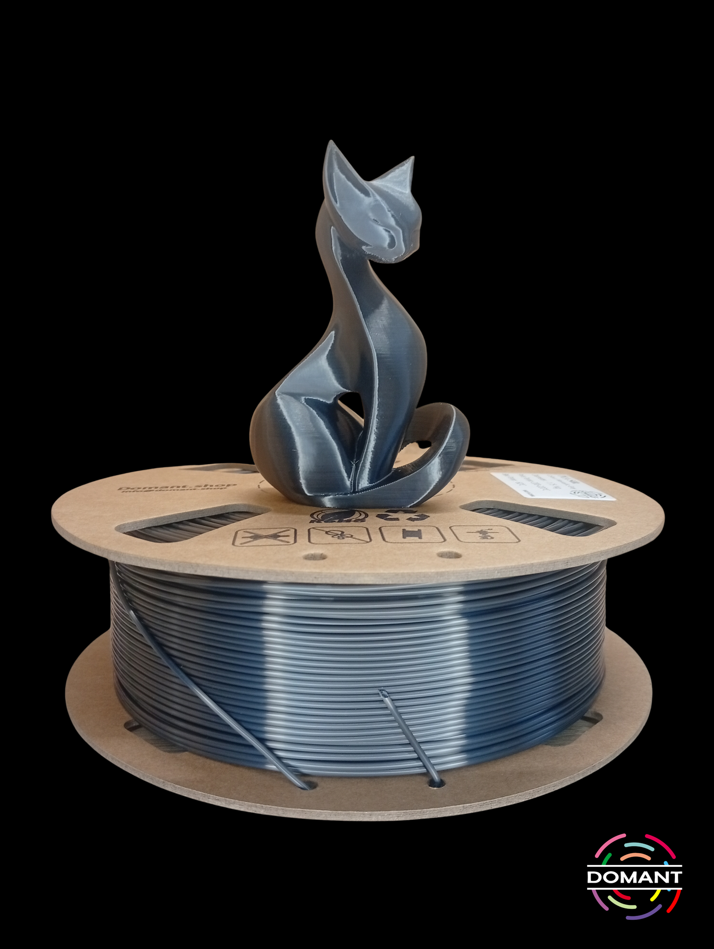 PLA-SEDA Color Gris Metálico - 1,75mm 1 kg / +-0.02mm